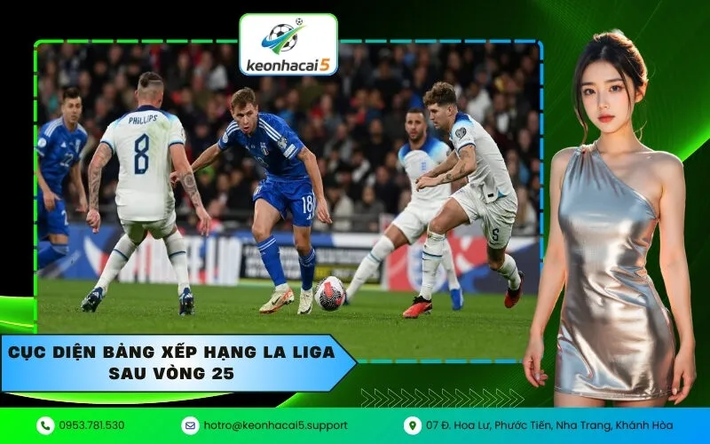 Cục diện bảng xếp hạng La Liga sau vòng 25